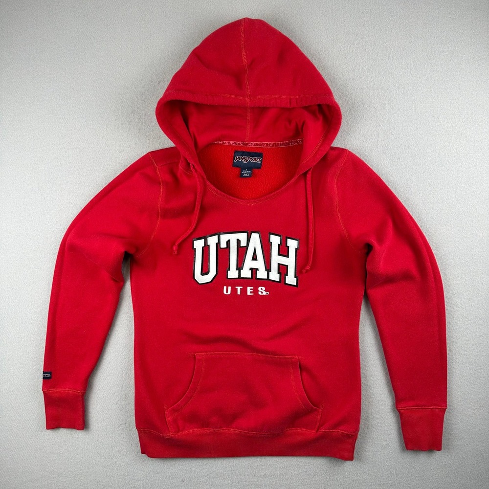 JanSport Utah Utes Hoodie Women Large Red Pullover Collegiate TYF9